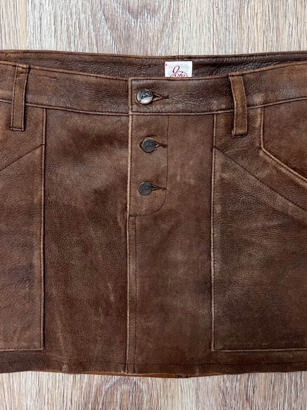 Joie Leather Low Rise Micro Mini Skirt